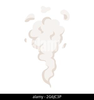 Esplosione di cartoni animati, nuvole di vapore, puff, nebbia, nebbia, vapore acqueo. Effetto speciale. Illustrazione Vettoriale
