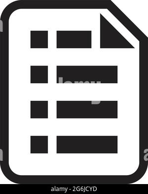 Elenco di controllo dei dati vettoriali delle icone del documento e testo informativo per le aziende e la finanza in un grafico a forma di contorno Illustrazione Vettoriale