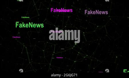 Testo di notizie falso sullo sfondo della rete Foto Stock