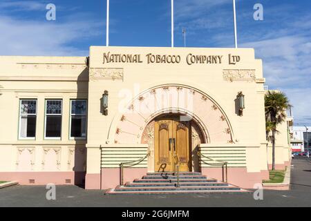 Napier Nuova Zelanda - 1 giugno 2015; meraviglioso esempio di architettura art deco originariamente l'edificio della National Tobacco Company ad Ahuriri. Foto Stock