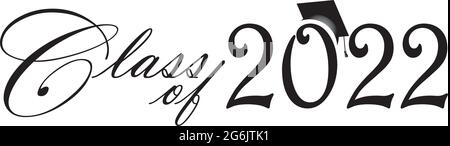 Classe di 2022 script Bianco e nero Illustrazione Vettoriale