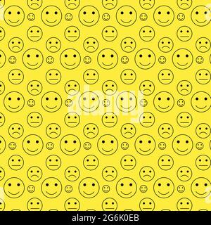 Pattern senza cuciture, emoticon che esprimono diverse emozioni - illustrazione vettoriale Illustrazione Vettoriale