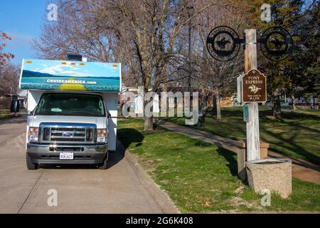 Pony Express Station, Gothenburg, Nebraska, Stati Uniti Foto Stock