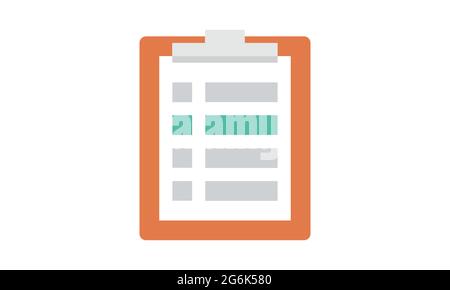 Icona Appunti elenco attività con immagine vettoriale piatta Illustrazione Vettoriale