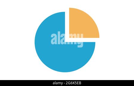 Icona del grafico a torta isolata sull'immagine vettoriale di sfondo bianco Illustrazione Vettoriale