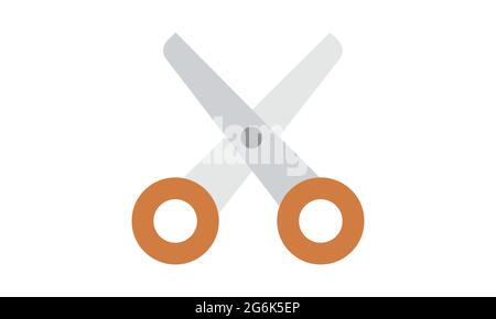 Icona forbici. Attrezzo di barbiere. Su sfondo bianco. Illustrazione Vettoriale