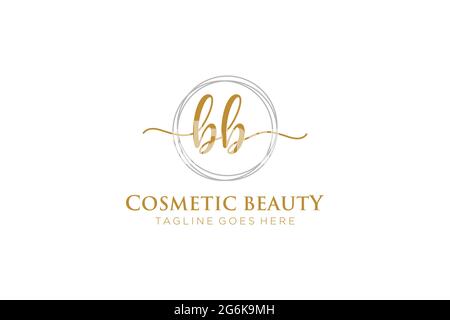 BB Femminile logo monogramma di bellezza e design elegante logo, calligrafia logo di firma iniziale, matrimonio, moda, floreale e botanico con creativo Illustrazione Vettoriale