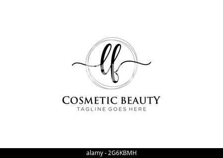 LF monogramma di bellezza con logo femminile e design elegante con logo, logo scritto a mano di firma iniziale, matrimonio, moda, floreale e botanico con creatività Illustrazione Vettoriale