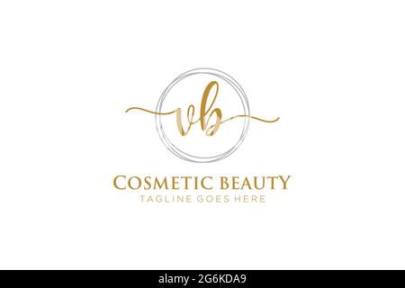 Monogramma di bellezza con logo VB Femminile ed elegante design con logo, logo scritto a mano di firma iniziale, matrimonio, moda, floreale e botanico con creatività Illustrazione Vettoriale