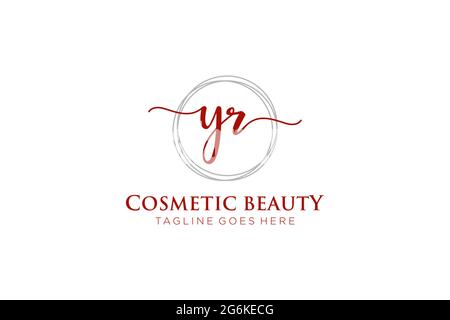 YR Monogramma di bellezza del logo femminile e design elegante del logo, logo di scrittura a mano della firma iniziale, matrimonio, moda, floreale e botanico con creativo Illustrazione Vettoriale