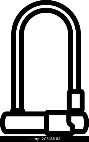 Icona Bike Lock. Design audace con larghezza della traccia modificabile. Illustrazione vettoriale. Illustrazione Vettoriale