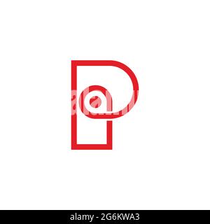 lettera p pin posizione linea geometrica logo vettore Illustrazione Vettoriale
