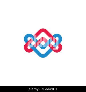 vettore del logo geometrico con frecce colorate collegate Illustrazione Vettoriale