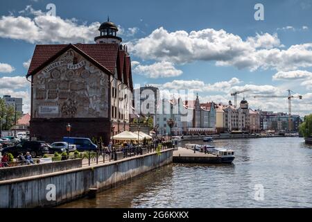 Kaliningrad, Russia - 31 maggio 2021: Complesso storico-etnografico e artigianale 'Villaggio dei pescatori' Foto Stock