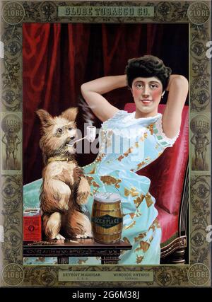 Globe Tobacco Co. Chew Globe fine Cut. Artista sconosciuto. Poster vintage restaurato pubblicato nel 1885 negli Stati Uniti. Foto Stock