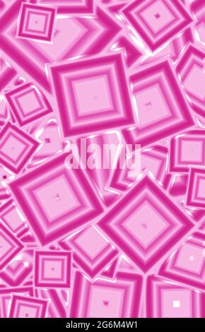 Sfumatura rosa 3D motivo geometrico forma quadrata per sfondo astratto Foto Stock