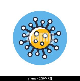 Icona virus. Virus, batteri, microbi isolati su sfondo bianco. Elementi di design, colorati. Elemento per concetti mobili e applicazioni Web. Modello piatto Illustrazione Vettoriale