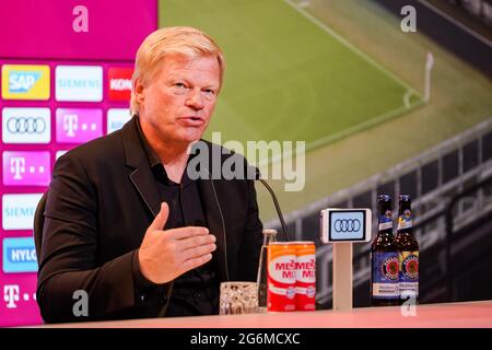 Monaco Germania 7 luglio 2021, calcio: FC Bayern Monaco presenta il team manager Julian Nagelsmann; Oliver Kahn, CEO Bayern München AG FC Bayern München via Mirafoto Foto Stock