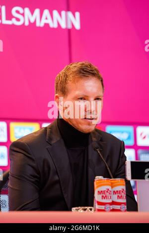 Monaco Germania 7 luglio 2021, calcio: FC Bayern Monaco presenta il team manager Julian Nagelsmann; Ritratto Julian Nagelsmann FC Bayern München via Mirafoto Foto Stock