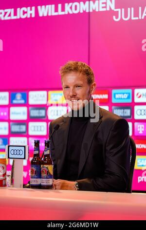 Monaco Germania 7 luglio 2021, calcio: FC Bayern Monaco presenta il team manager Julian Nagelsmann; Ritratto Julian Nagelsmann FC Bayern München via Mirafoto Foto Stock