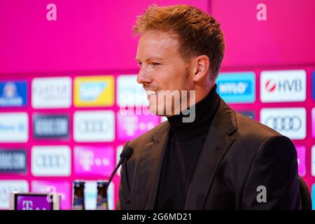 Monaco Germania 7 luglio 2021, calcio: FC Bayern Monaco presenta il team manager Julian Nagelsmann; Ritratto Julian Nagelsmann FC Bayern München via Mirafoto Foto Stock