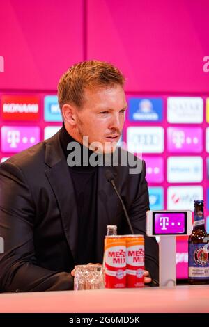 Monaco Germania 7 luglio 2021, calcio: FC Bayern Monaco presenta il team manager Julian Nagelsmann; Ritratto Julian Nagelsmann FC Bayern München via Mirafoto Foto Stock