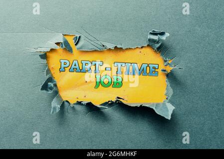 Didascalia concettuale lavoro part-time. L'occupazione di idea di affari marcata dal lavoro meno di 40 ore in una settimana che pensa nuovi concetti di scrittura, rottura Foto Stock