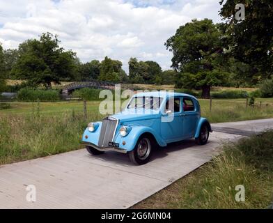 A Blue, 1938, Lancia Aprilia, presentato al London Classic Car Show 2021 Foto Stock