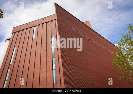 Ampliamento del MKM Museum Kueppersmuehle nel porto interno di Duisburg, Herzog & de Meuron architetti, Nord Reno-Westfalia, Germania. Io Foto Stock