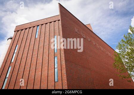 Ampliamento del MKM Museum Kueppersmuehle nel porto interno di Duisburg, Herzog & de Meuron architetti, Nord Reno-Westfalia, Germania. Io Foto Stock