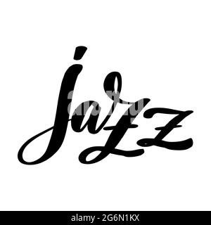 Jazz. Scritta disegnata a mano unica e calligrafia moderna. Illustrazione Vettoriale