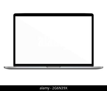 Illustrazione vettoriale in un notebook flat style con spazio per il messaggio su schermo bianco. Illustrazione Vettoriale