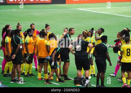 Houston, Stati Uniti. 10 Giugno 2021. Durante la partita amichevole internazionale delle donne tra Giamaica e Nigeria al BBVA Stadium di Houston, Texas, USA. (NESSUN USO COMMERCIALE) credito: SPP Sport Press Photo. /Alamy Live News Foto Stock