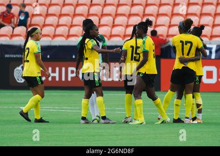 Houston, Stati Uniti. 10 Giugno 2021. Durante la partita amichevole internazionale delle donne tra Giamaica e Nigeria al BBVA Stadium di Houston, Texas, USA. (NESSUN USO COMMERCIALE) credito: SPP Sport Press Photo. /Alamy Live News Foto Stock