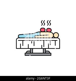 Icona della linea di colore della terapia della pietra. Pittogramma per pagina web, app mobile, promo. Elemento di progettazione GUI UI UX. Tratto modificabile. Illustrazione Vettoriale