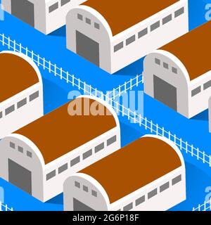 Magazzino fabbrica industriale città illustrazione sfondo Illustrazione Vettoriale