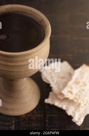 La Santa comunione o la cena dei Signori simboli di Gesù Cristo Foto Stock