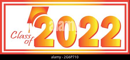 Graduazione 2022 arancione Illustrazione Vettoriale