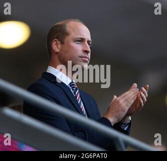 Londra, Regno Unito. 07 luglio 2021 - Inghilterra contro Danimarca - UEFA Euro 2020 Semifinale - Wembley - Londra Prince William Picture Credit : © Mark Pain / Alamy Live News Foto Stock