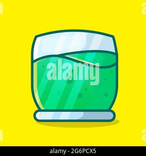 illustrazione vettoriale di bevande frullato verdi in stile piatto Illustrazione Vettoriale