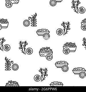 Modello senza cuciture Natural Food Vector Groats Illustrazione Vettoriale