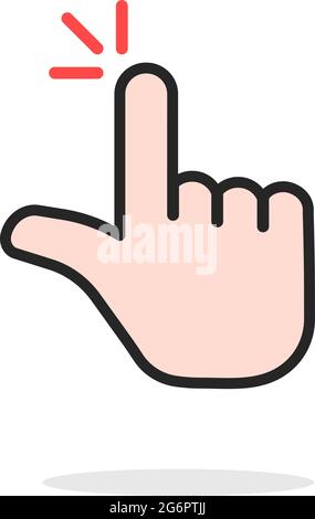 fare doppio clic lineare con la mano del puntatore Illustrazione Vettoriale
