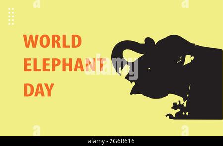 Modello vettore Giornata Mondiale degli Elefanti Illustrazione Vettoriale