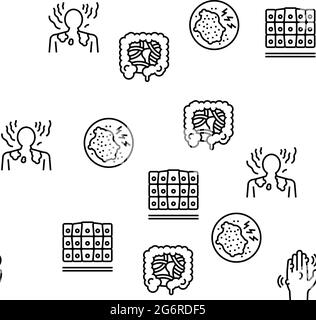 Schema senza giunture del vettore di problema umano della malattia Illustrazione Vettoriale