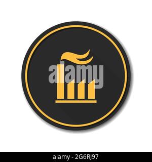 Icona del pulsante di illustrazione del cartello industriale della fabbricazione in fabbrica Illustrazione Vettoriale