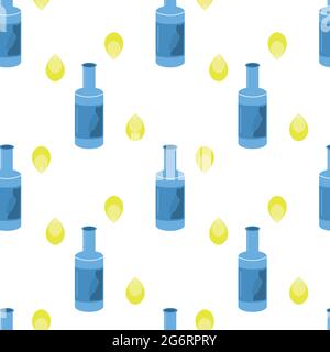 Modello senza cuciture, bottiglie di alcol su sfondo bianco - illustrazione vettoriale Illustrazione Vettoriale