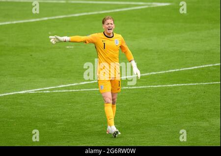 Londra, Regno Unito. 07 luglio 2021 - Inghilterra contro Danimarca - UEFA Euro 2020 Semifinale - Wembley - Londra Jordan Pickford durante il gioco contro la Danimarca Picture Credit : © Mark Pain / Alamy Live News Foto Stock