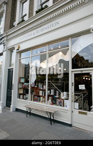 Lutyens e Rubenstein Bookshop nella Notting Hill di Londra. Foto Stock