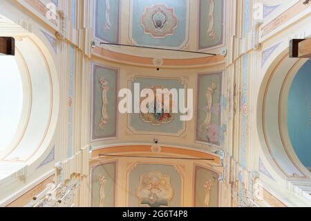 Italia, Liguria, Alassio, Monte Tirasso, Santuario della Madonna della Guardia, soffitto Foto Stock