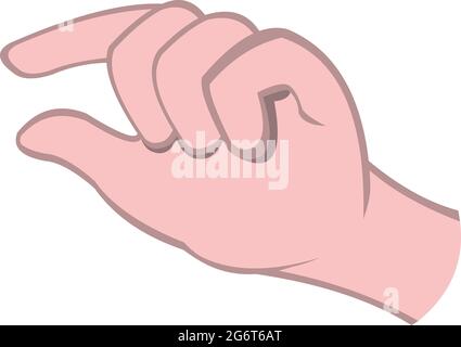 Emoticon vettoriale illustrazione di una mano che effettua un gesto di misurazione Illustrazione Vettoriale